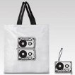 Audio tape foldable shopping bag