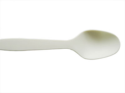 Biodegradable plastic spoon