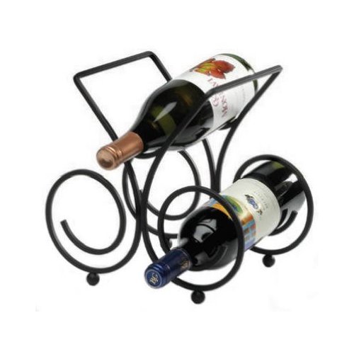 3 bottle black wine rack