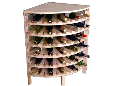 Quarter round corner rack