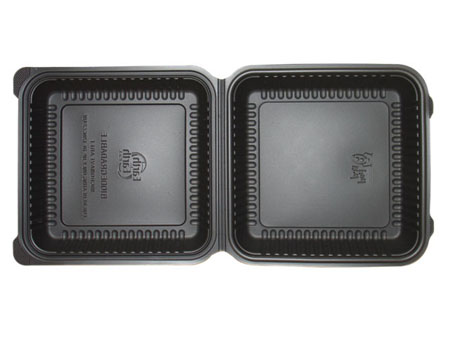 9-inch 1 Compartment Clamshell Black