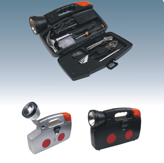 Flashlight & tool box 2 in 1 combo tool kit