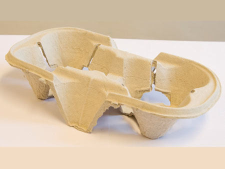Molded paper pulp 2 cup drink carrier.